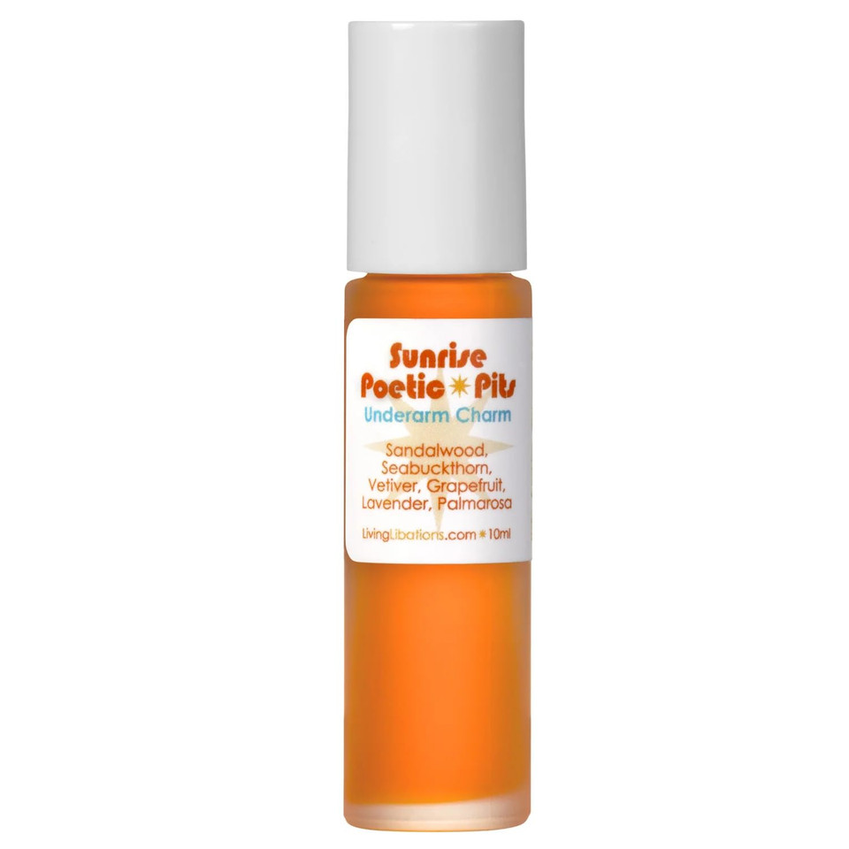 Living Libations - Organic Poetic Pits Roll-On Deodorant | Natural, Wildcrafted, Vegan Clean Beauty (Sunrise, .33 Fl Oz | 10Ml)