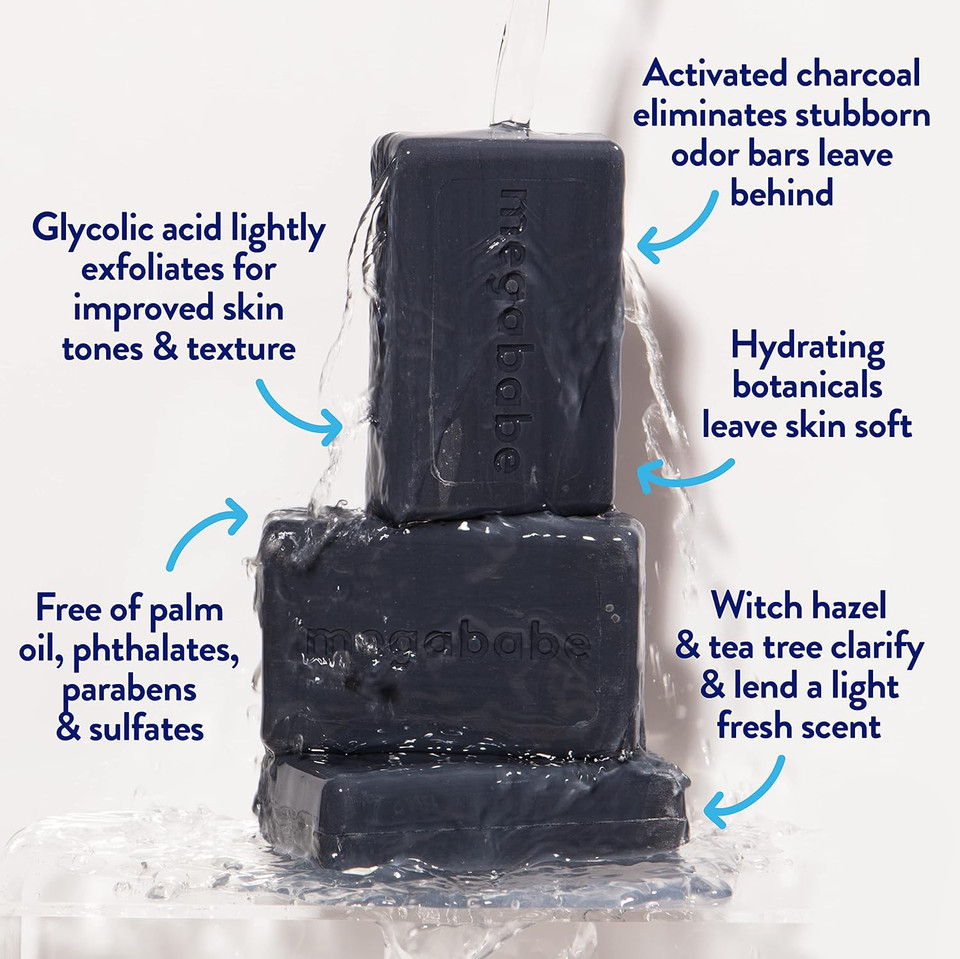 Megababe Underarm 2-Piece Bundle - Smoothie Deo Daily Deodorant 2.6 Oz & Space Bar Detox Soap 3.5 Oz | Odor Protection, Aluminum Free