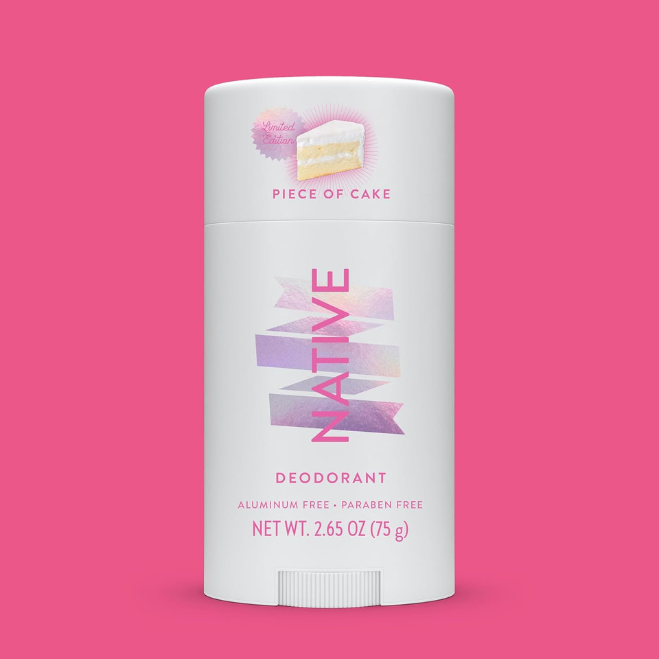 Native Deodorant Contains Naturally Derived Ingredients, 72 Hour Odor Control | Seasonal Scents For Women And Men, Aluminum Free With Baking Soda, Coconut Oil & Shea Butter | Piece Of Cake