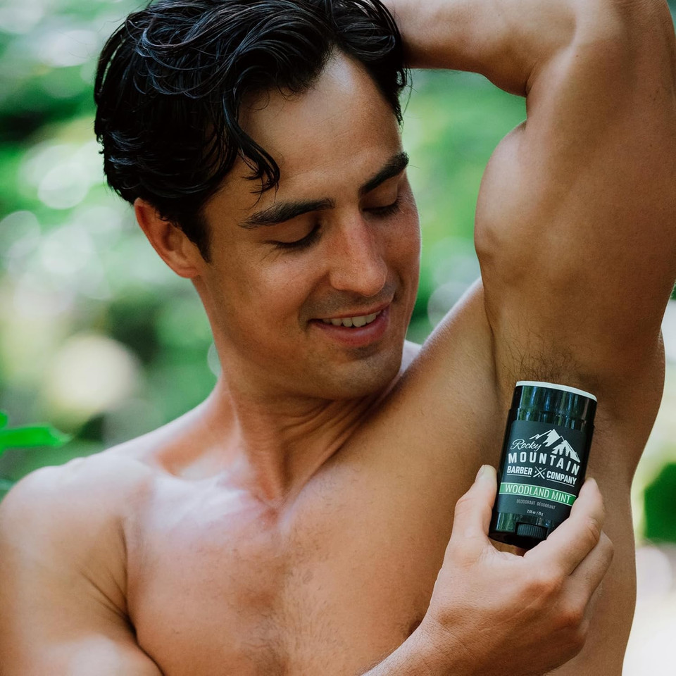 Natural Deodorant For Men - Aluminum Free - Made With Simple, Plant-Based Ingredients & Peppermint Essential Oil - Made In Usa - Woodland Mint Scent - 2 .65 Oz