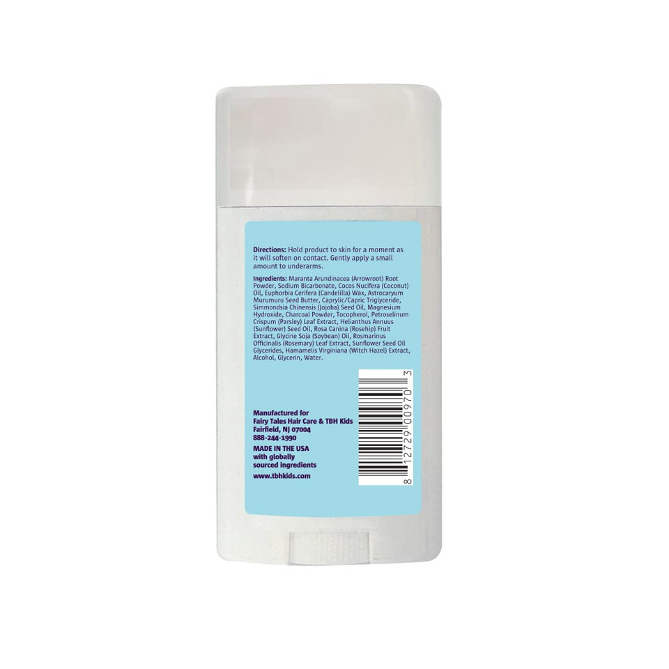 Tbh Kids Deodorant  Aluminum-Free, Fragrance Free Natural Deodorant For Kids & Preteens  With Charcoal, Coconut Oil & Arrowroot Powder  Safe & Gentle Odor Protection  2.4 Oz