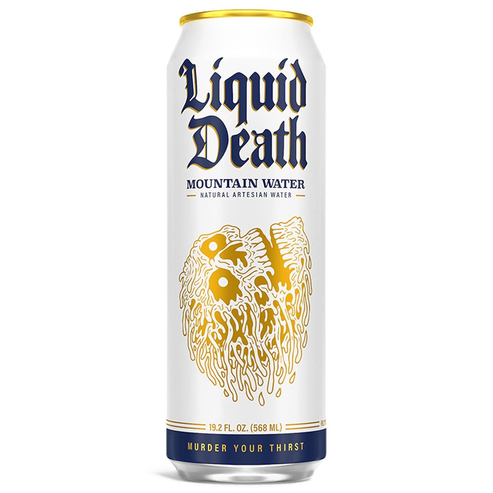 Liquid Death Still Mountain Water, 19.2 Oz King Size Cans (8-Pack)