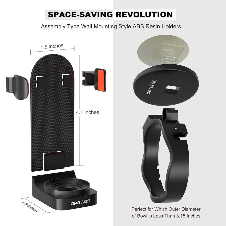 Anbbas Shaving Brush Synthetic Badger Hair Resin Handle And Stainless Steel Soap Bowl,Abs Wall Mounted Shaving Holders For Brush And Bowl