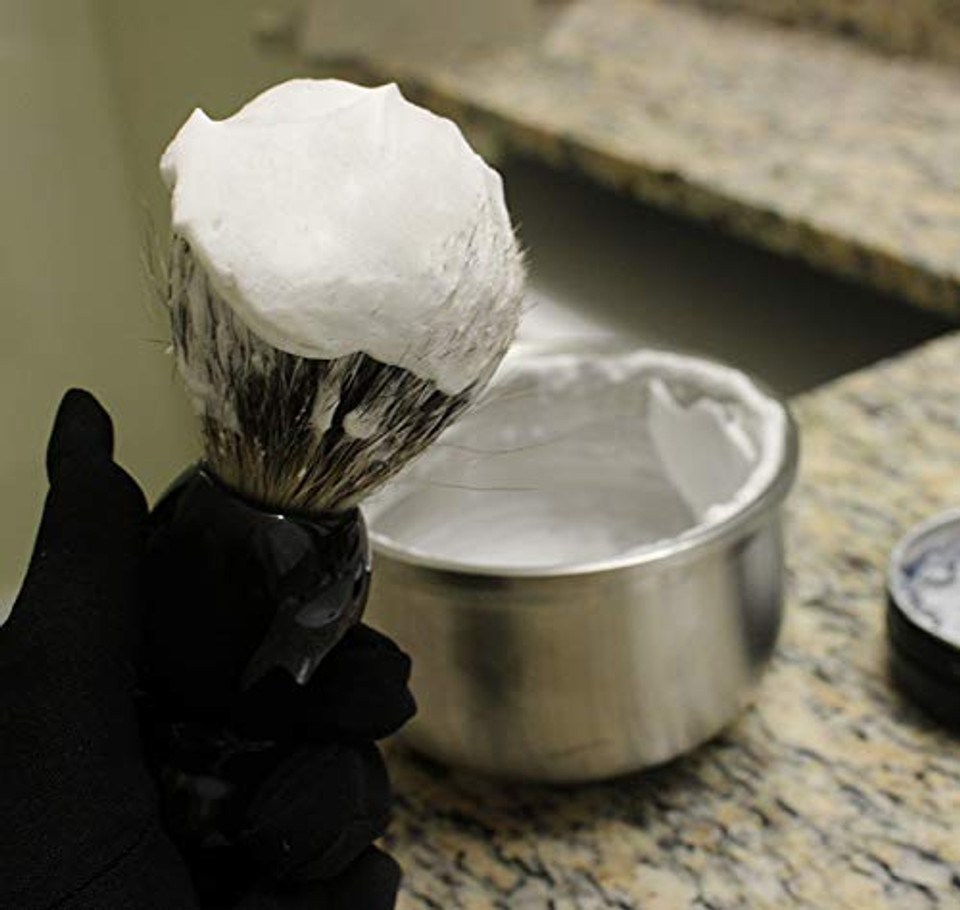 Charcoal Shave Soap | Redwood & Saffron | Mens Natural Solid Shaving Cream | Moisturizing | Oat Protein || Made In Canada - Muslim Cosmetics - Black Saffron (2Oz Tin)