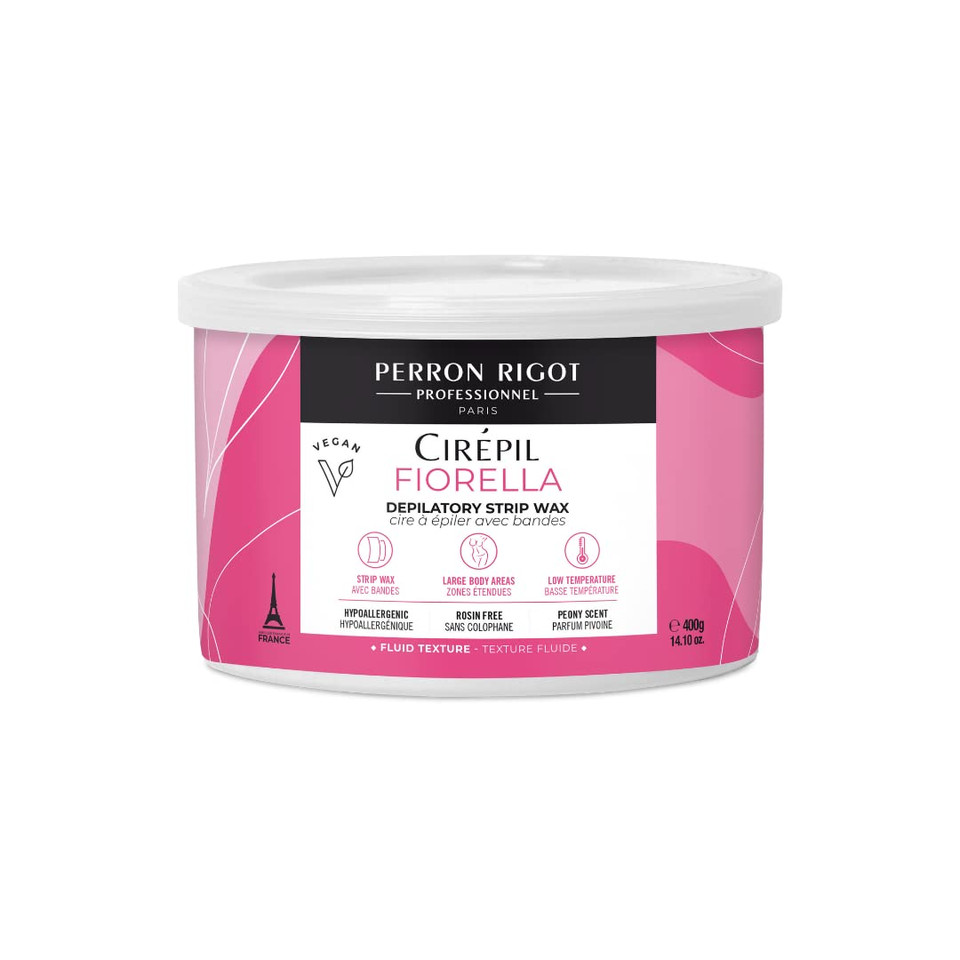 Cirepil - Fiorella - 400G - Soft Wax - Strips Needed/ 14.11 Oz Wax Tin - High Performance Hypoallergenic, Removes Hair In One Pass - Ultra-Fluid Gel Texture & Easy To Apply - Perfect For Large Areas