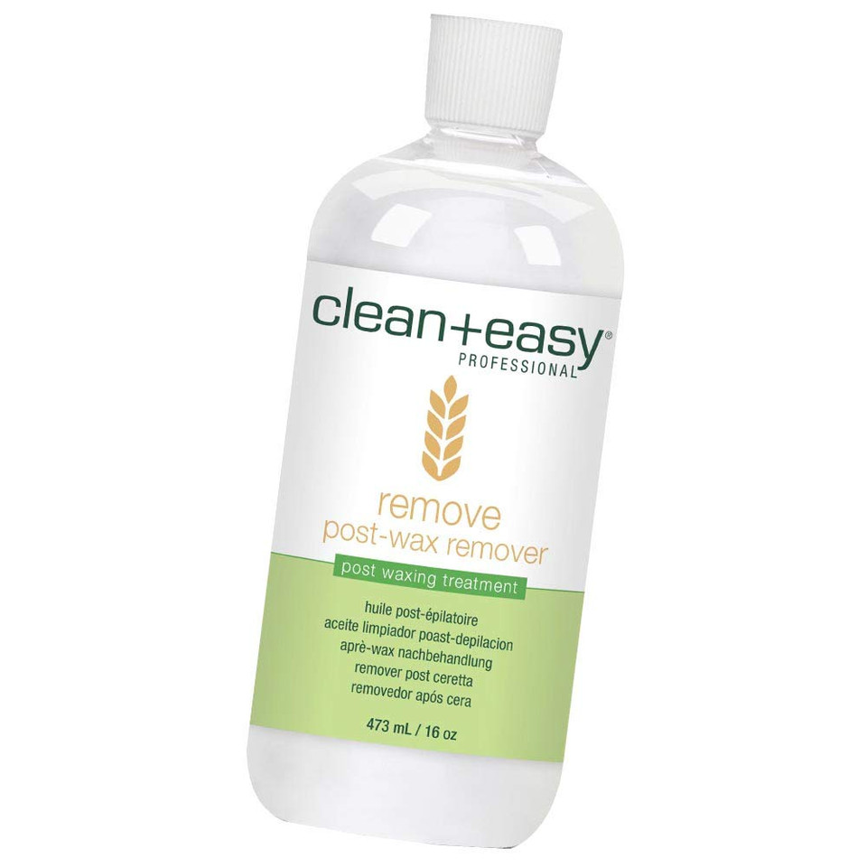 Clean + Easy After Wax Remover  After Wax Care Oil With Wheat Germ, Post Waxing Cleanser For Skin & Wax Residue, 16 Oz