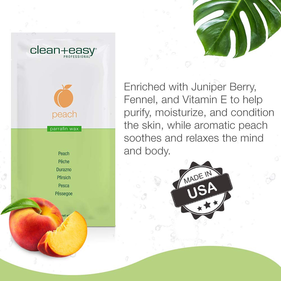 Clean + Easy Peach & Fennel Paraffin Wax  Hydrating Paraffin Wax Refill For Hand & Feet Treatments, 16 Oz