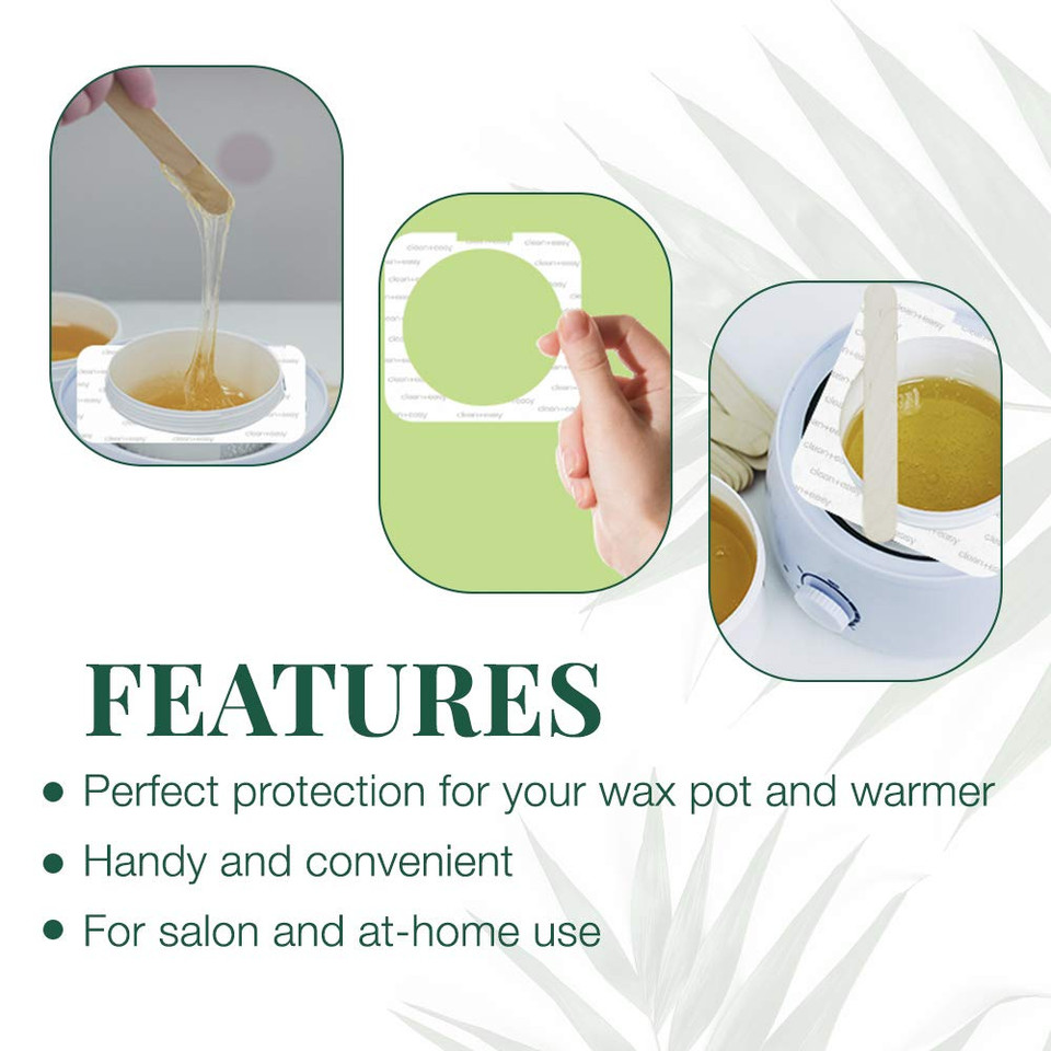 Clean + Easy Professional Deluxe Wax System - Standard Warmer Collars Prevent Drips For Mess-Free, Effortless Cleanup (50 Count)