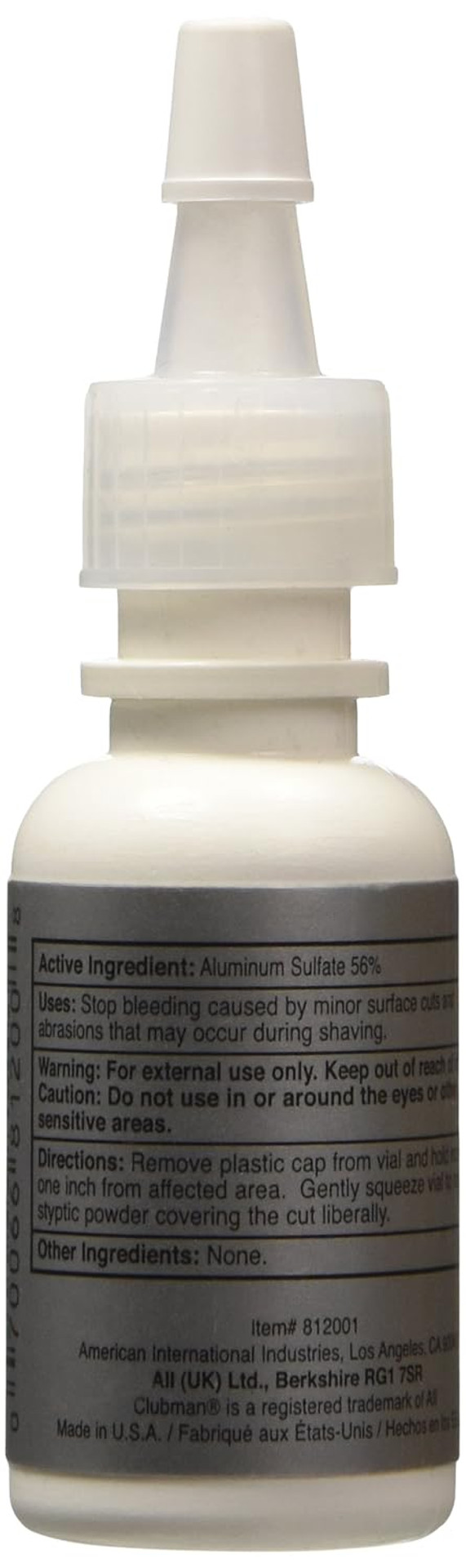 Clubman Nick Safe Styptic Powder Bottle 0.25 Oz