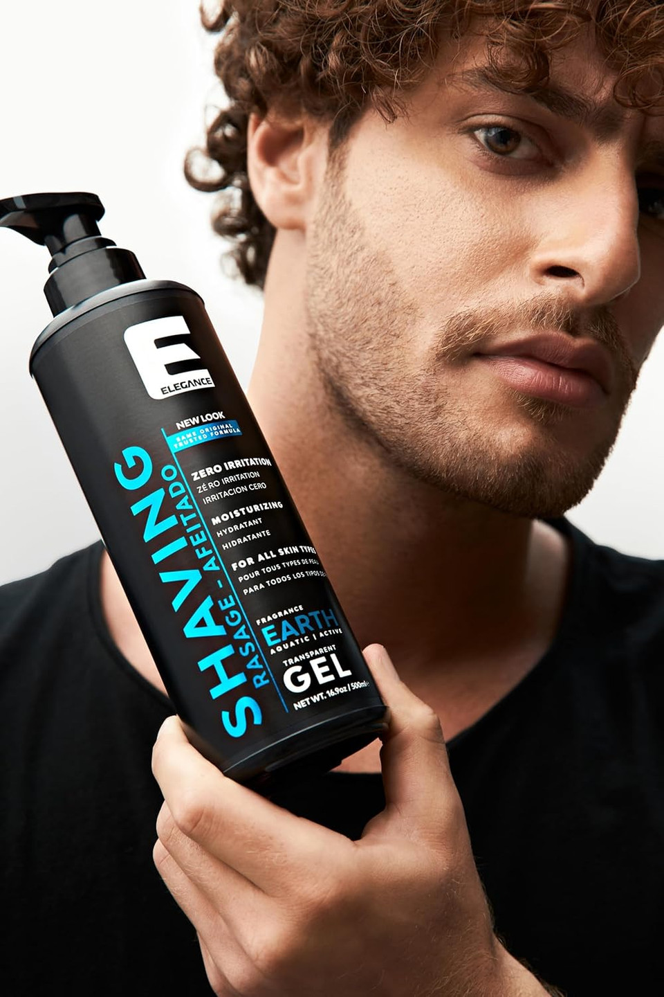 E Elegance Barber Accessories - Transparent Shaving Gel For Men Or Women, Aquatic/Acive Earth Fragrance - The Ultimate Shaving Solution For A Smooth, Irritation-Free Experience, 16,9 Oz