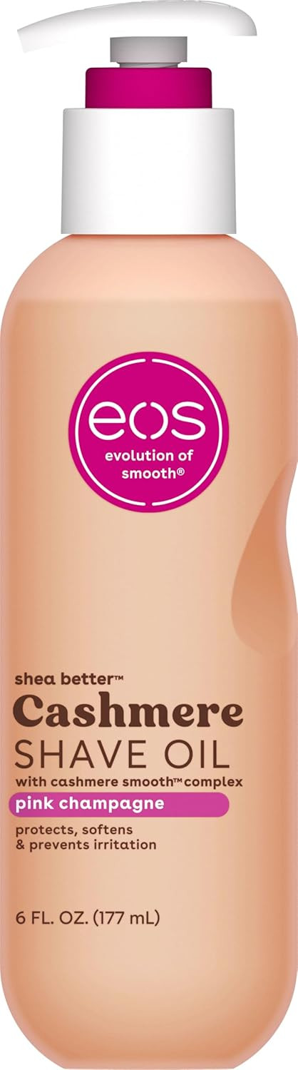 Eos Cashmere Shave Oil Pink Champagne Moisturizing Soothes Prevents Irritation Razor Burn Bikini Area Approved 6 Fl Oz