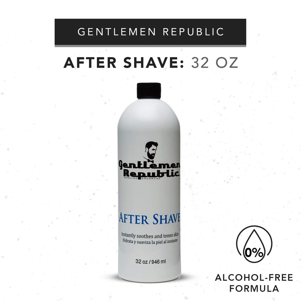 Gentlemen Republic After Shave - Refreshing And Hydrating Formula With Irritation Protection - Soothe, Cool And Moisturize - 100% Alcohol-Free Aftershave For Men - Made In The Usa, 32Oz