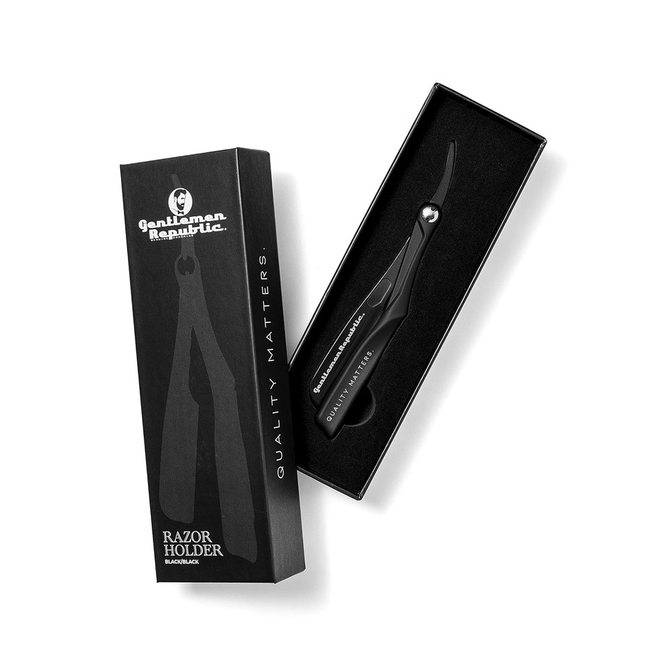 Gentlemen Republic Straight Edge Razor: Premium Black Safety Razor For Professional Barbers And Everyday Home Grooming - Achieve The Shave With Confidence