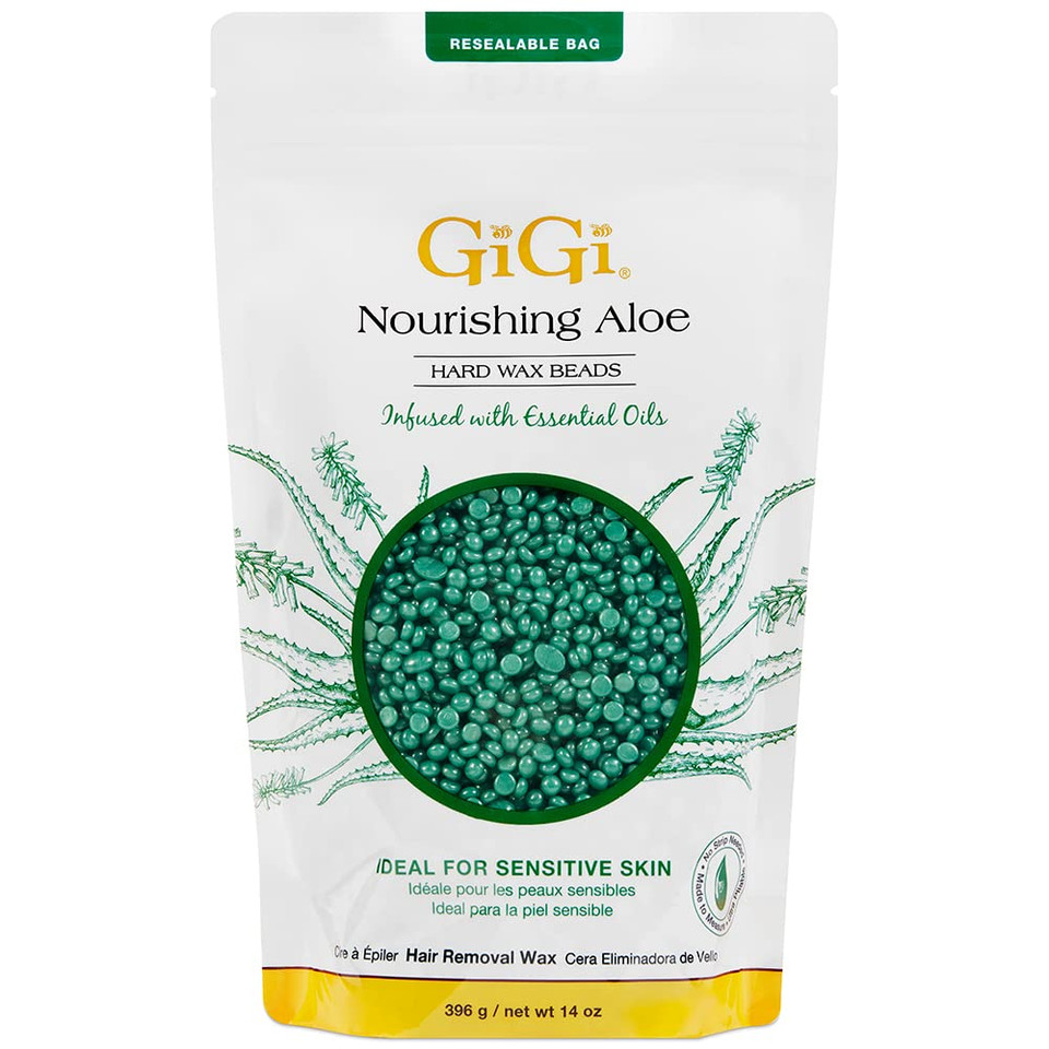 Gigi Hard Wax Beads For Sensitive Skin  Nourishing Aloe, Wax Beads For Hair Removal, Perfect For Face, Body, Bikini, Brazilian Waxing, 14 Oz Gigi Hard Wax Beads For Sensitive Skin  Nourishing Aloe, Wax Beads For Hair Removal, Perfect For Face, Body, Bikini, Brazilian Waxing, 14 Oz