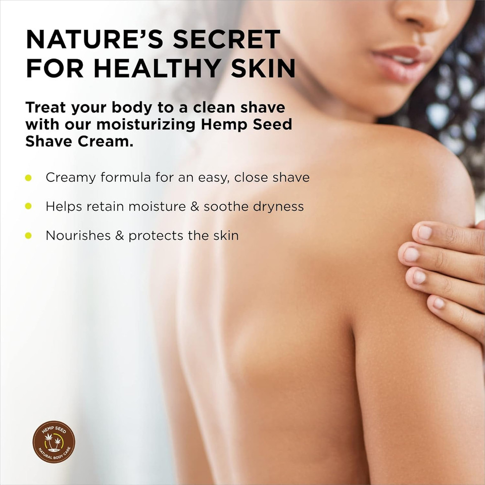 Hemp Seed Shave Cream, Isle Of You - 8 Oz - Nourishes & Protects Skin - With Hemp Seed Oil, Argan Oil & Vitamin E - Vegan, Cruelty Free