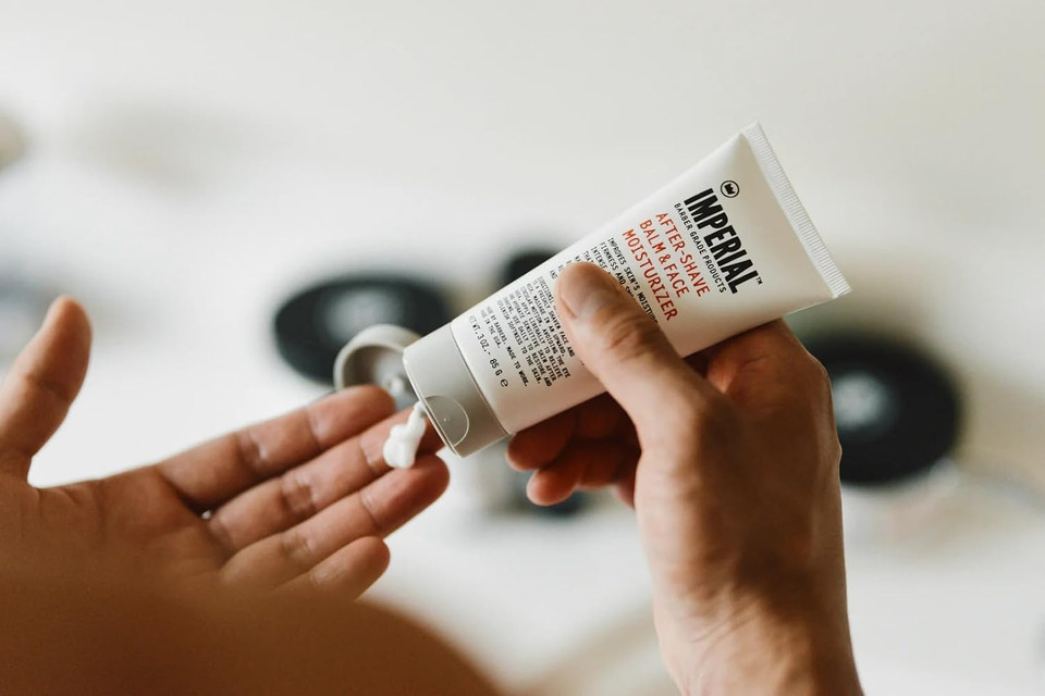 Imperial Barber Grade Products After-Shave Balm & Face Moisturizer - 3Oz Soothing Post Shave Healing Balm For Men - Soothe & Hydrate Travel Size