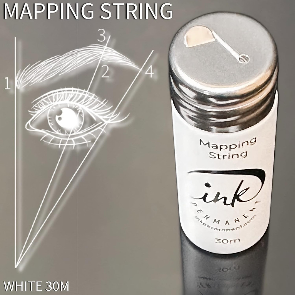 Brow Mapping String [100 Ft Bottles - 30 M] Pre-Inked String For Permanent Makeup And Microblading Supplies, Brow Mapping Kit, Pre-Inked Thread For Eyebrow Shaping (Black)