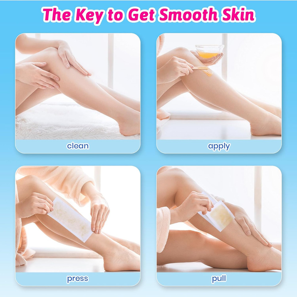 100 Pieces Large Non-Woven Wax Strips For Body And Facial Hair Removal, 3 Inches X 9 Inches Salon Quality Epilating Strips