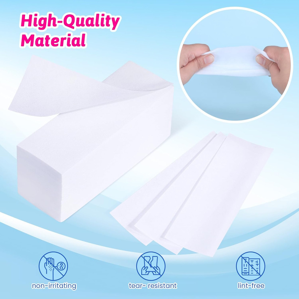 200 Pieces Large Non-Woven Wax Strips For Body And Facial Hair Removal, Salon Quality Epilating Strips
