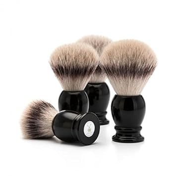 Mühle Classic Black Medium Silvertip Fiber Shaving Brush - Synthetic Luxury Shave Brush For Men, Rich Lather