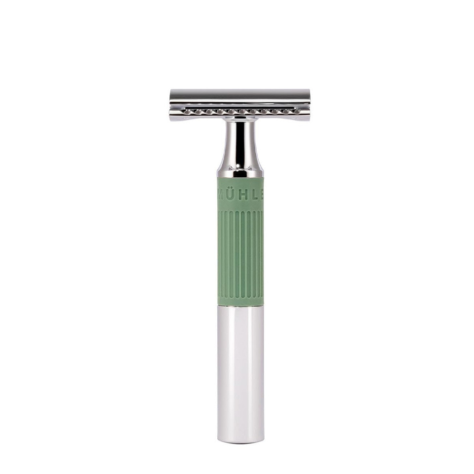 Mühle Neo Safety Razor|Double Edge Safety Razor For Beginners And Experienced Shavers|Sustainable Eco-Friendly And Reusable|For Men And Women|Chrome With Sage Green Silicone Grip Handle Mühle Neo Safety Razor|Double Edge Safety Razor For Beginners And Experienced Shavers|Sustainable Eco-Friendly And Reusable|For Men And Women|Chrome With Sage Green Silicone Grip Handle
