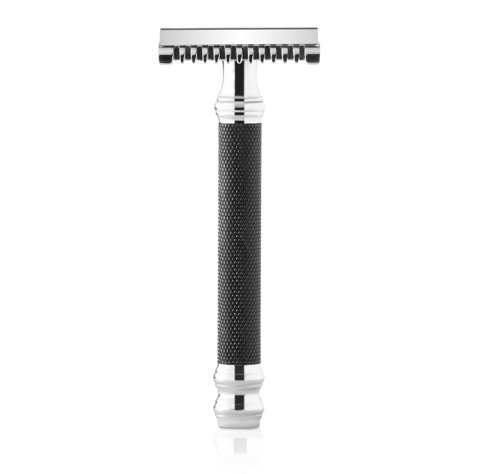 Parker Open Comb Double Edge Safety Razor  Heavyweight Chrome Handle For Closer Shaves  Includes 5 Razor Blades  Ideal For Men Or Women (Rose Gold)
