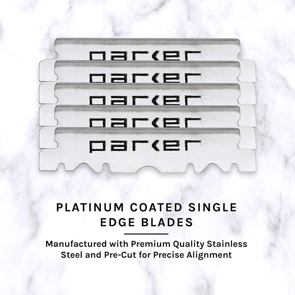 Parker Premium Platinum 1/2 Blades, 400 Count - For Professional Barber, Shavette And Disposable Straight Razors