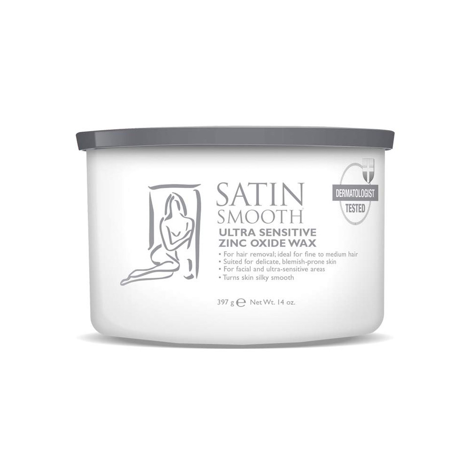 Satin Smooth Soy Hair Removal Wax - Painless Waxing For Sensitive Skin, Effective For Face, Legs, & Bikini, Ideal For Fine To Coarse Hair 14 Oz