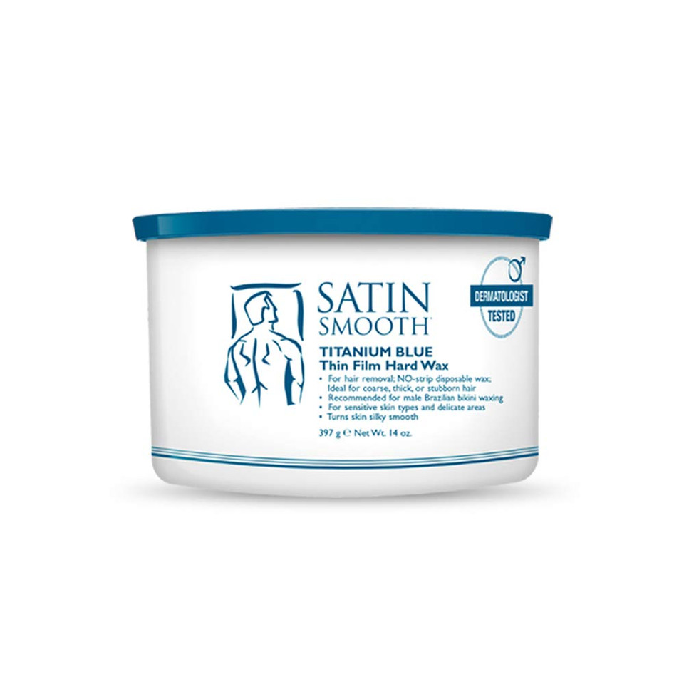 Satin Smooth Titanium Blue Thin Film Hard Wax - Hair Removal Wax, No Strip Waxing For Sensitive Skin, Ideal For Coarse, Thick, Stubborn Hair, 14Oz Satin Smooth Titanium Blue Thin Film Hard Wax - Hair Removal Wax, No Strip Waxing For Sensitive Skin, Ideal For Coarse, Thick, Stubborn Hair, 14Oz