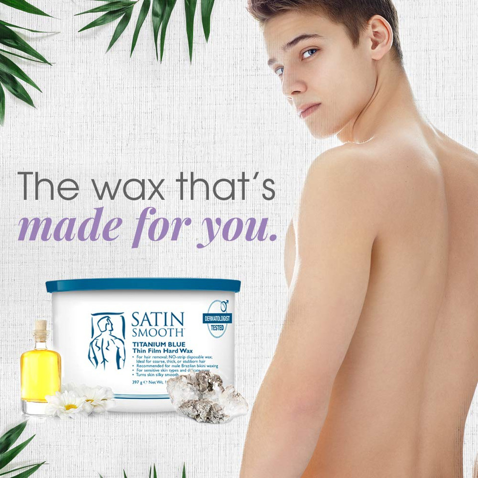 Satin Smooth Titanium Blue Thin Film Hard Wax - Hair Removal Wax, No Strip Waxing For Sensitive Skin, Ideal For Coarse, Thick, Stubborn Hair, 14Oz Satin Smooth Titanium Blue Thin Film Hard Wax - Hair Removal Wax, No Strip Waxing For Sensitive Skin, Ideal For Coarse, Thick, Stubborn Hair, 14Oz