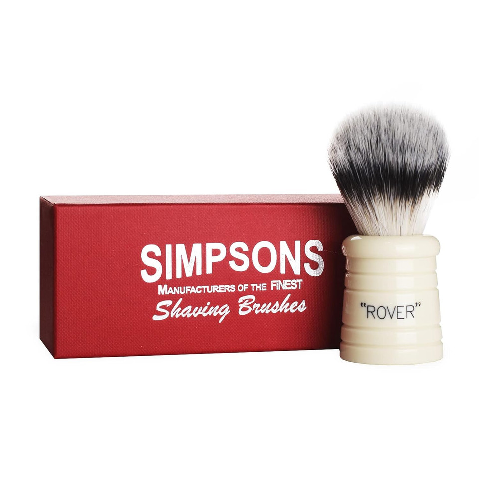 Simpsons Shaving Brush Duke 3 Sovereign Fibre - Faux Ivory Handle - Premium Wet Shave Tool For Rich Lather - Extra Soft & Dense - Luxury Shaving Brush For Smooth, Comfortable Grooming