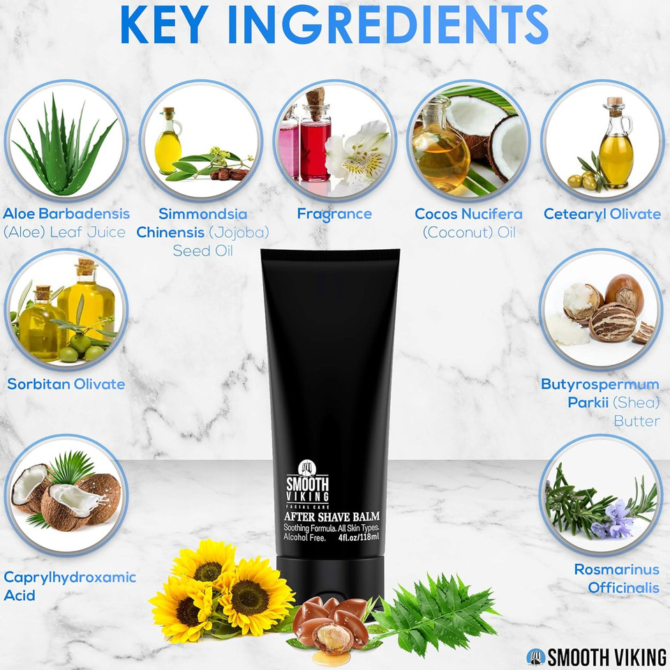 After Shave Balm For Men, Alcohol Free Mave Balm With Spiced Black Pepper Scents, Aftershave For Men, Soothing, Moisturizing - After Shave Lotion For Men Sensitive Skin (4 Oz)