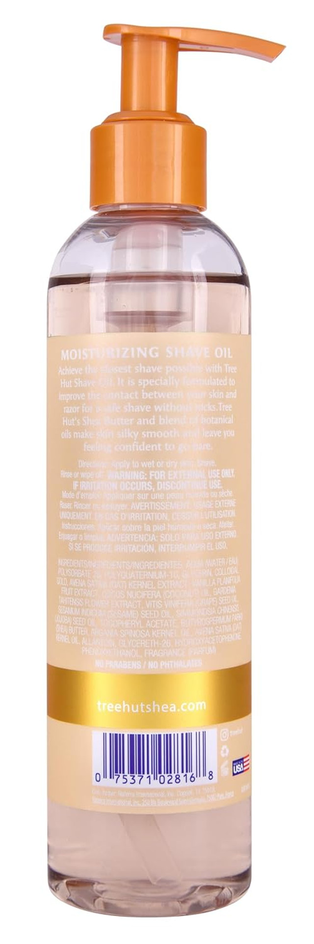 Tree Hut Peppermint Pearl Moisturizing Shave Oil | Made With Soothing Jojoba Oil | Gel-To-Oil Formula Helps Prevent Razor Bumps, Ingrown Hairs, & Skin Irritation | Limited Edition Holiday | 7.7 Fl Oz