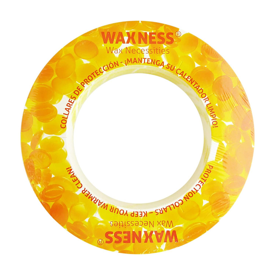 Waxness Waxing Protection Collars 50 Pack Yellow Fits Most 14 Ounces Tin Brands