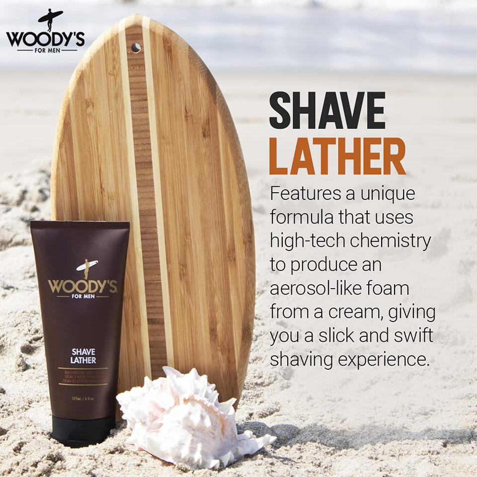 Woody'S Shave Lather For Men - Rich & Creamy Shave Foam, Shaving Cream For Men, Reduced Irritation, 6 Fl Oz