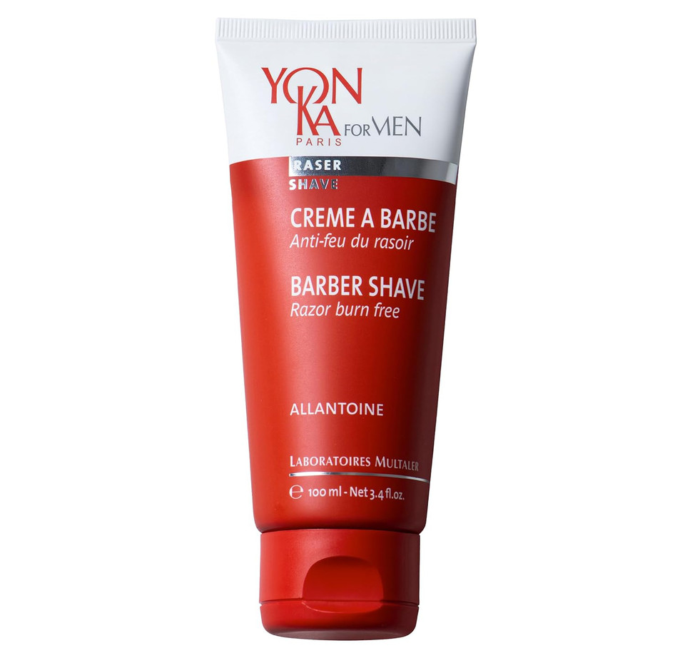 Yon-Ka Men'S Barber Shave Cream  Razor Burn Free Shaving Cream With Citrus Oils, Patchouli & Peppermint, Soothes Sensitive Skin, Allantoin & Vitamin B5, For Thick Beards & Smooth Shaves (100Ml)