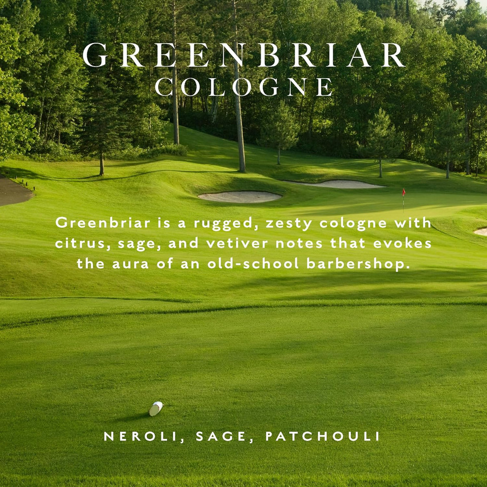 Caswell-Massey Gold Cap Greenbriar Cologne Spray, Scents Of Sage, Patchouli, Mandarin & Vetiver, Fragrance For Men, Made In The Usa, 8 Oz