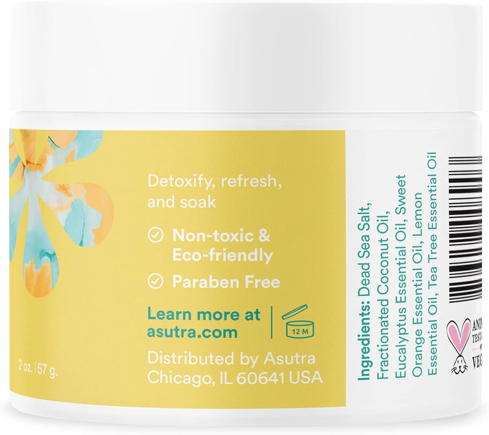 Asutra Dead Sea Bath Salts (Muscle & Joint), 16 Oz - Soak In Rich & Vital Healing Minerals - Soften & Ease Sore Muscles With Eucalyptus, Peppermint, & Clary Sage Essential Oils