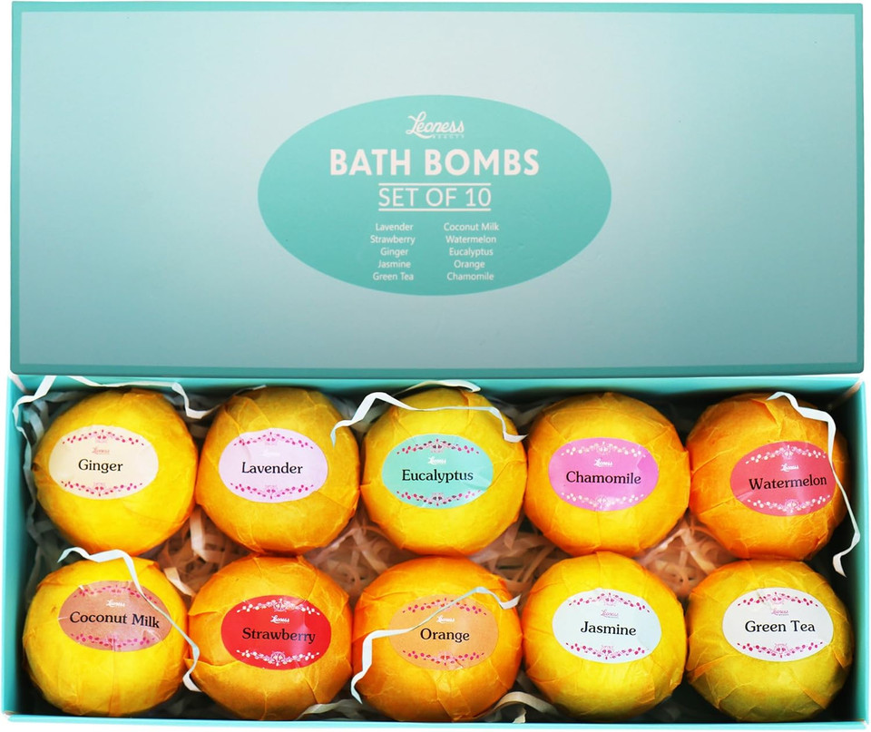Bath Bombs Gift Set  10 Unique Scents  Great Gift Idea For Women, Mom, Girls, Teens, Graduation, Valentines Day, And Birthdays  Spa Aromatherapy - Relaxation In A Box