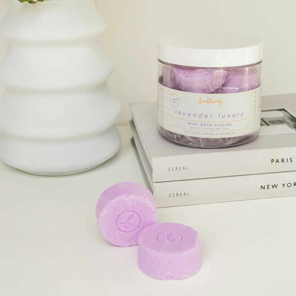 Mini Bath Bombs For Women, 8 Pcs - Lavender Luxury Scented Fizzies, Multipurpose Moisturizing Bath Bomb, Shower Steamer, Or Foot Soak, Home Aromatherapy With Hydrating Natural Oils