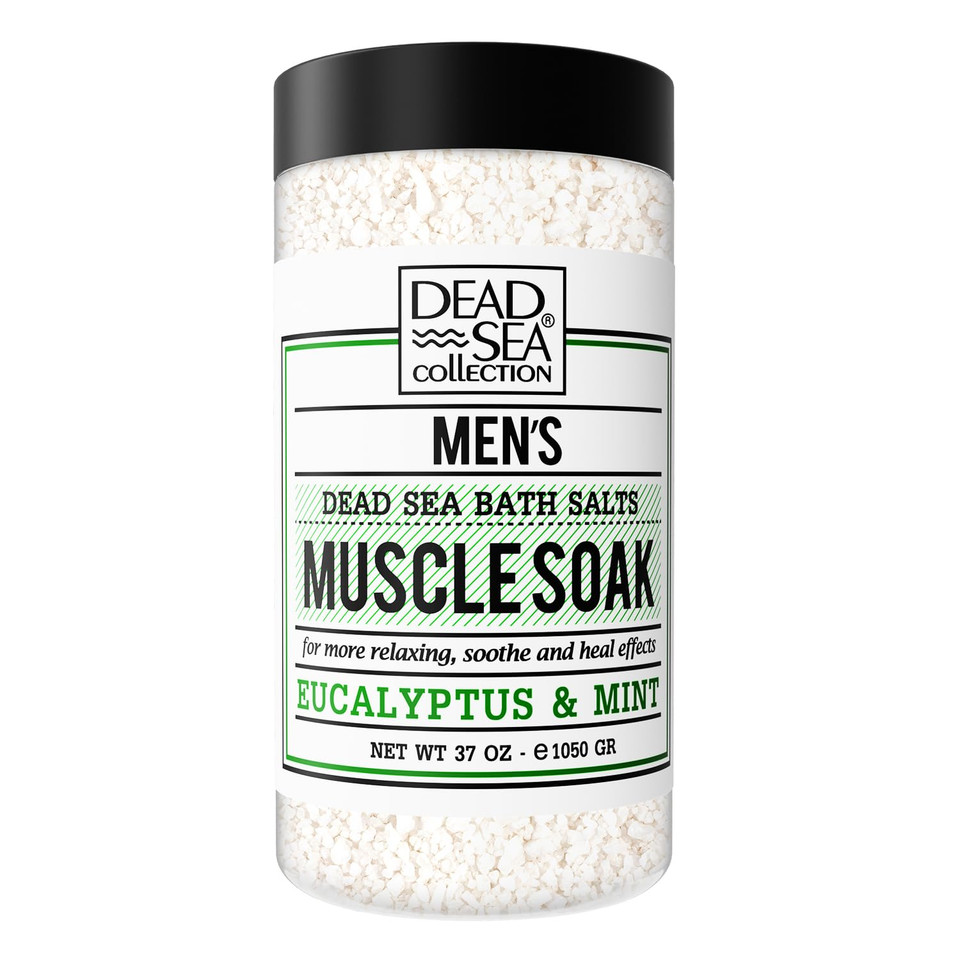 Dead Sea Collection Bath Salts For Men - Muscle Recovery Bath Soak - Top 10 Active Mens Pure Dead Sea Salt For Soothing And Relaxing - 37 Oz