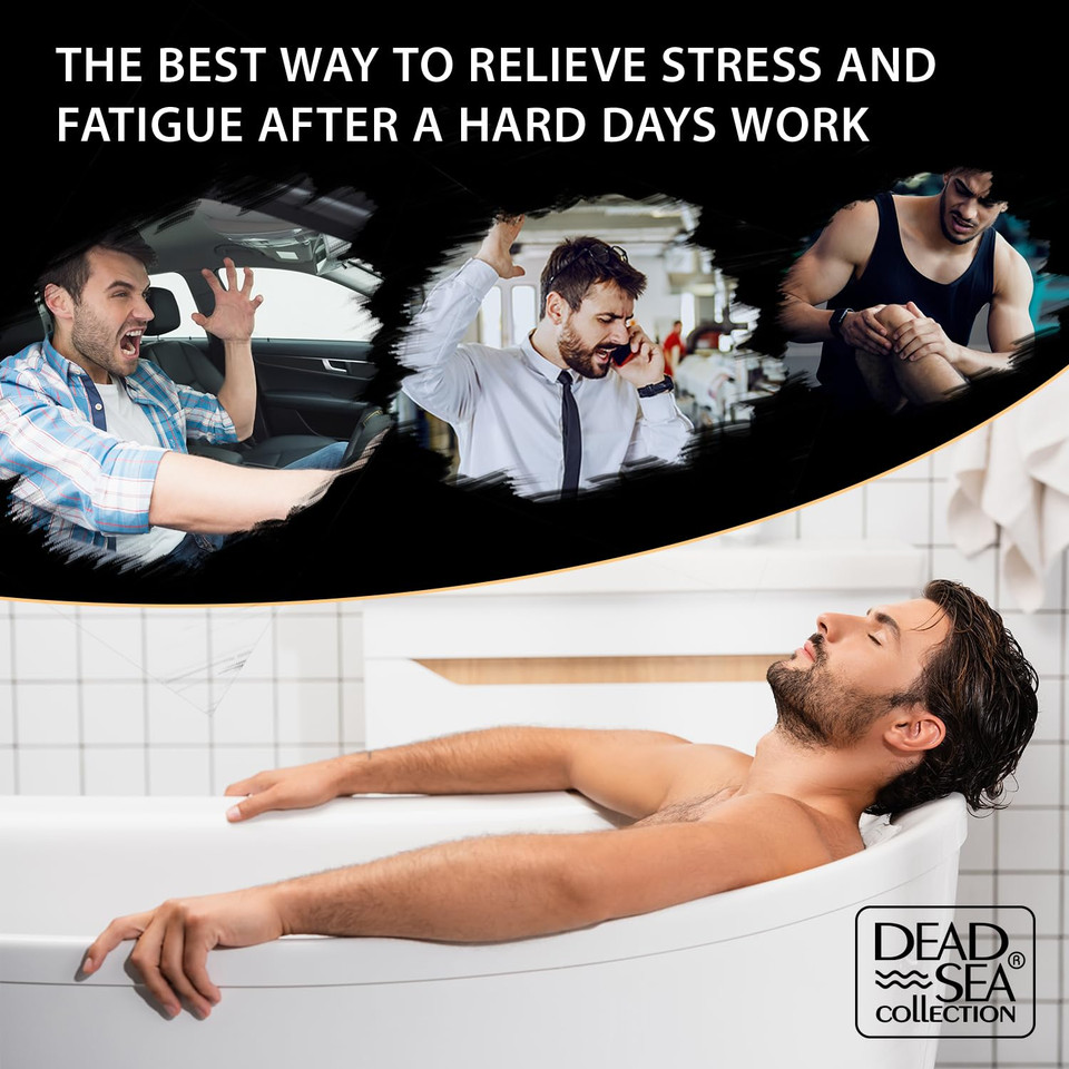 Dead Sea Collection Bath Salts For Men - Muscle Recovery Bath Soak - Top 10 Active Mens Pure Dead Sea Salt For Soothing And Relaxing - 37 Oz