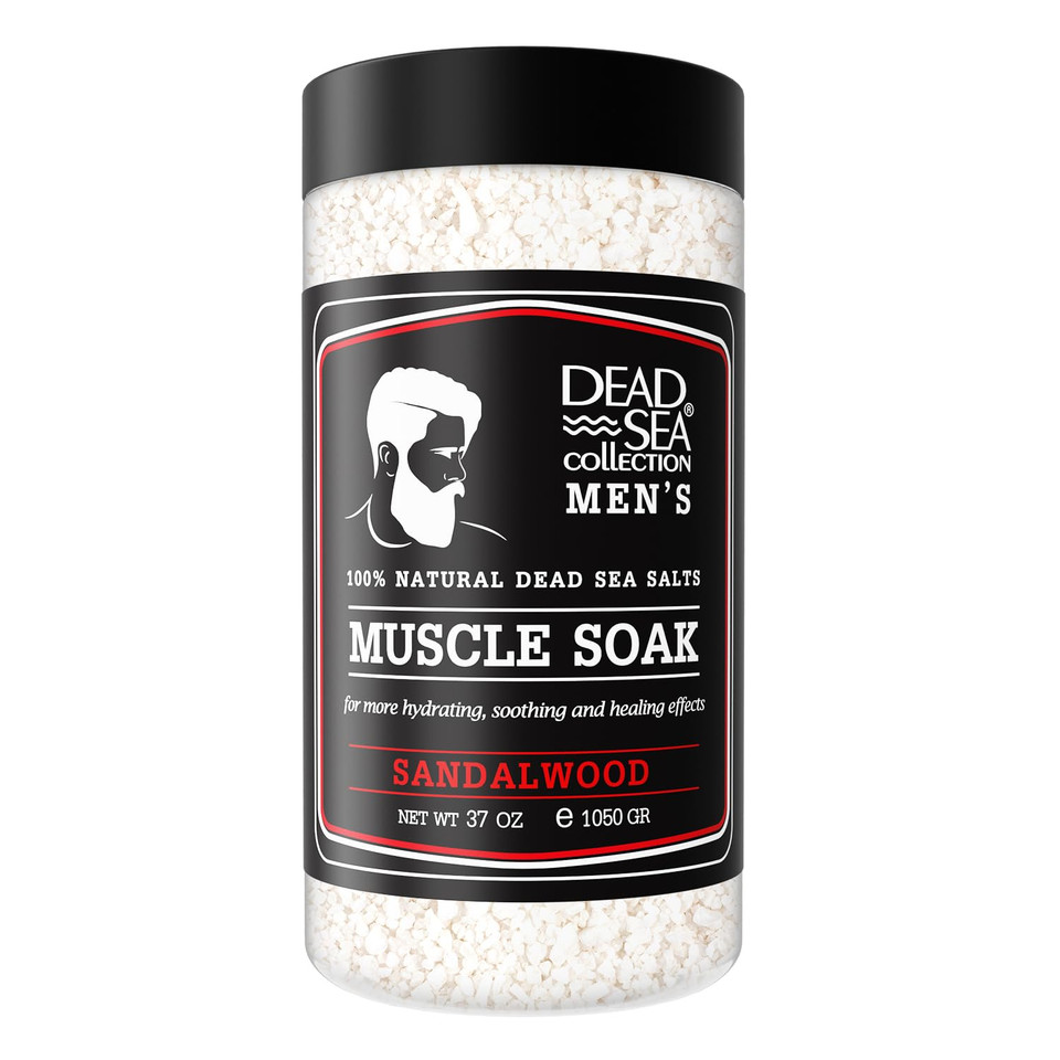 Dead Sea Collection Bath Salts For Men With Amberwood Oil - Muscle Recovery Bath Soak  Mens Pure Dead Sea Salt For Soothing And Relaxing - 37 Oz