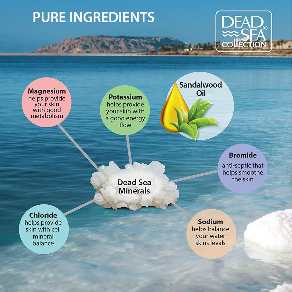 Dead Sea Collection Bath Salts For Men With Amberwood Oil - Muscle Recovery Bath Soak  Mens Pure Dead Sea Salt For Soothing And Relaxing - 37 Oz