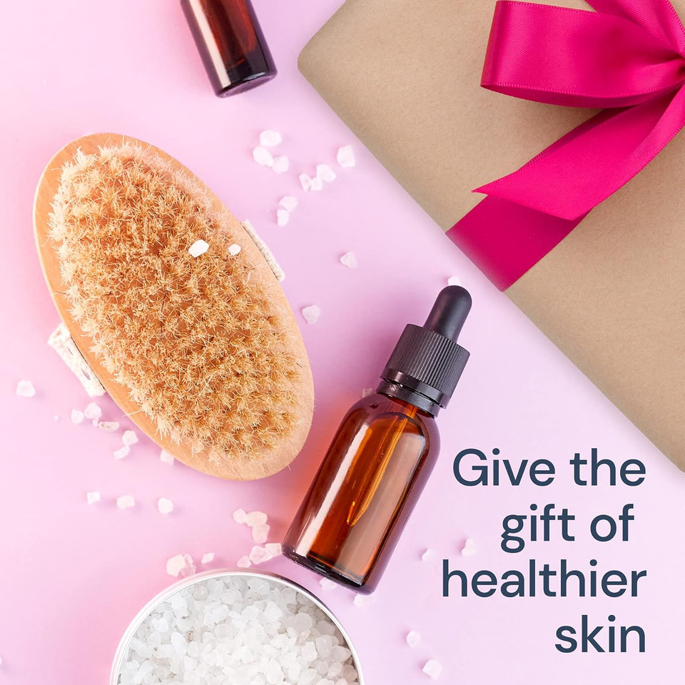 Dry Brushing Body Brush Scala Natural Bristle Body Brush, Soft Body Exfoliating Brush Scrub For Dead Skin, Cellulite, Lymphatic Drainage, Blood Flow  Thicker & Stronger Medium Strength