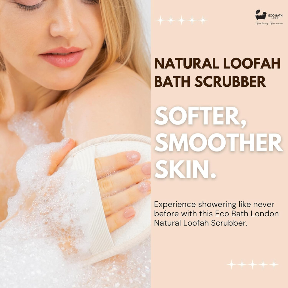 Natural Loofah Bath Scrubber - Premium Loofah Sponge For Deep Exfoliation And Smooth Skin, Natural Bath Exfoliator