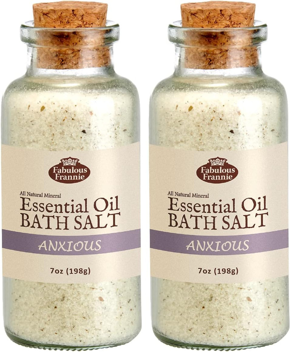 Fabulous Frannie Aromatherapy Lavender Mineral Bulk Bath Salt Lavender Bulgarian Pure Essential Oil 24Oz