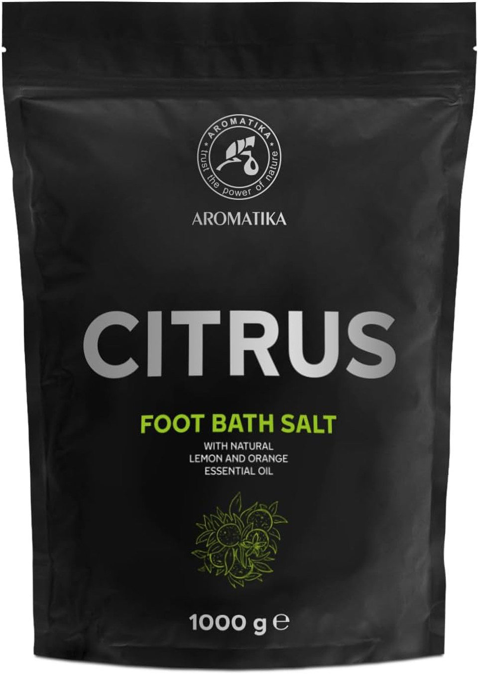 Foot Bath Salt Citrus 35Oz - Pedicure Foot Bath Salt - Foot Bath Additive With Natural Sea Salt - Lemon And Orange Essential Oil - Foot Care For Tired Feet - Beauty - Relaxation - Aromatherapy