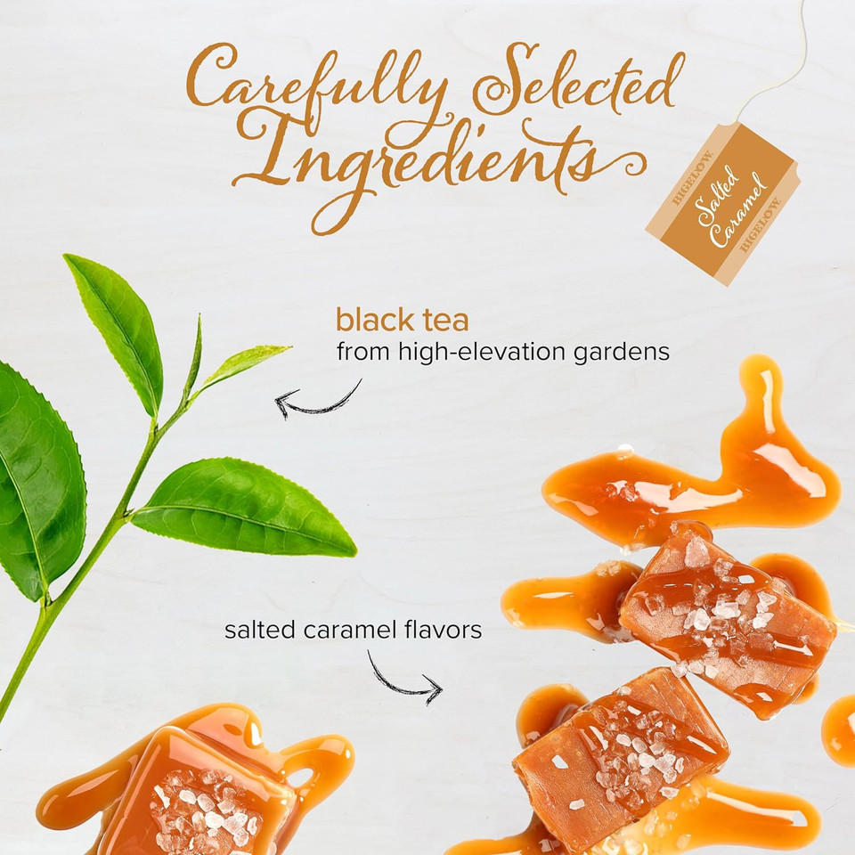 Bigelow Tea Salted Caramel Black Tea, Caffeinated, 18 Count (Pack Of 6), 108 Total Tea Bags18 Count (Pack Of 6)