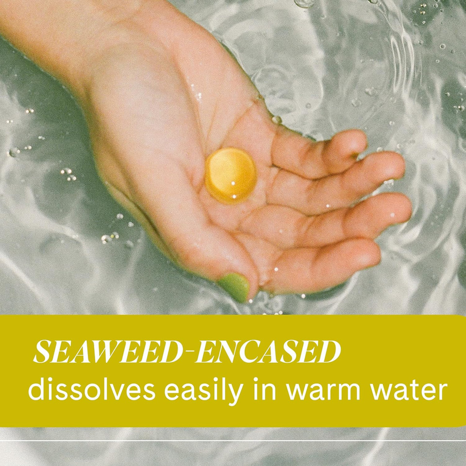 Fur Bath Drops- Fur Oil To Moisturize And Soothe Your Skin In A Natural Dissolvable Seaweed Capsule For A Relaxing Bath, With Grapeseed, Jojoba, And Clary Sage Oil - 18 Capsules
